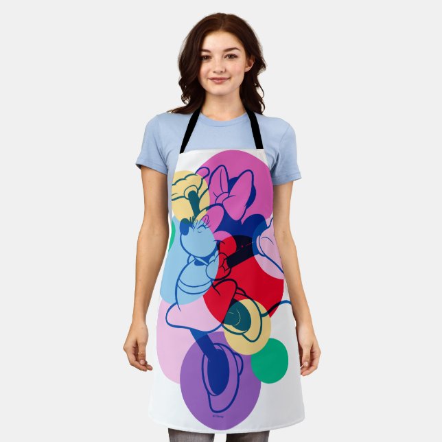 Colorful Minnie Mouse Modern Pop Art Apron (Worn)