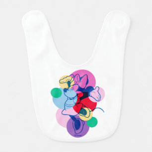 Colorful Minnie Mouse Modern Pop Art Baby Bib