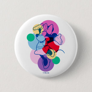 Colorful Minnie Mouse Modern Pop Art Button