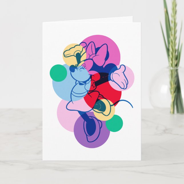 Colorful Minnie Mouse Modern Pop Art Card (Front)