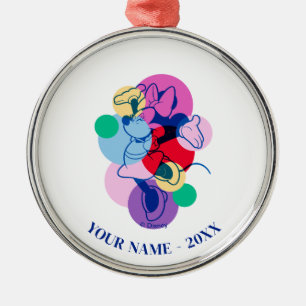 Colorful Minnie Mouse Modern Pop Art Metal Ornament