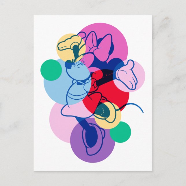 Colorful Minnie Mouse Modern Pop Art Postcard (Front)
