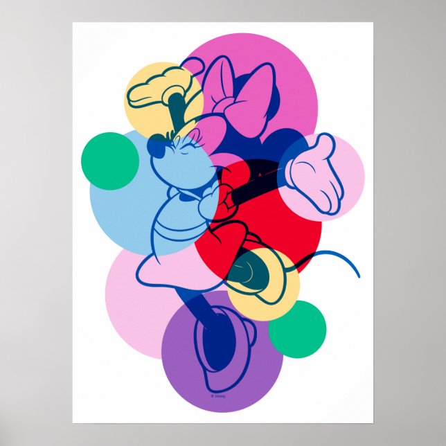 Colorful Minnie Mouse Modern Pop Art Poster (Front)