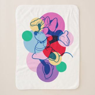Colorful Minnie Mouse Modern Pop Art Sherpa Blanket
