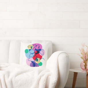 Colorful Minnie Mouse Modern Pop Art Throw Pillow