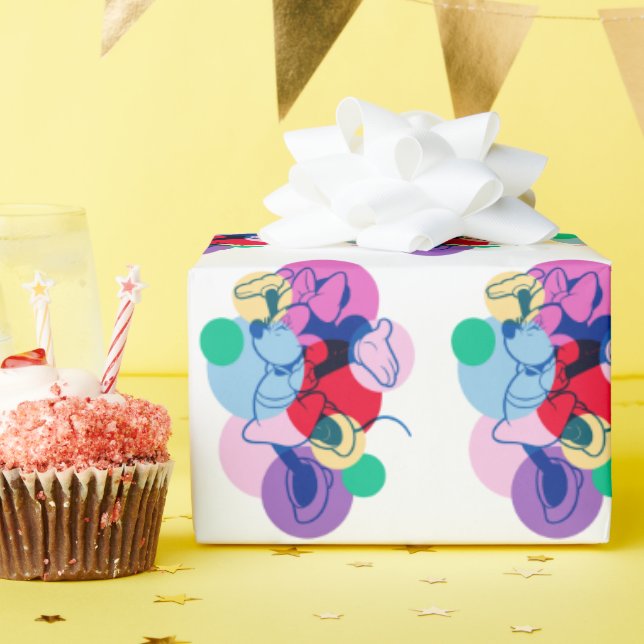 Colorful Minnie Mouse Modern Pop Art Wrapping Paper (Birthday Party)