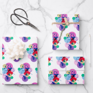 Colorful Minnie Mouse Modern Pop Art Wrapping Paper Sheets