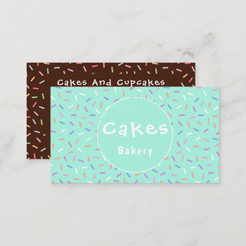 Colorful Mint Sprinkles Bakery Business Card