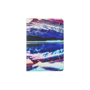 Colorful Mirror Mountain Passport Book Holder