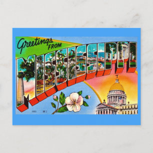 Colorful Mississippi Greetings Postcard