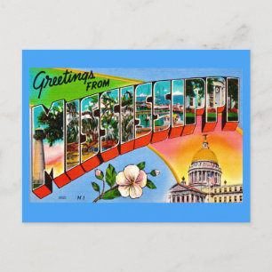 Colorful Mississippi Greetings Postcard