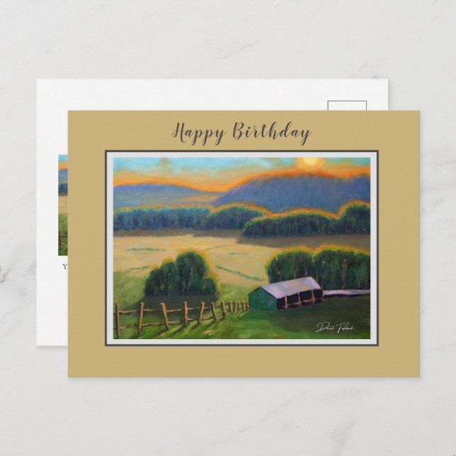 Colorful Missouri Ozark Mountain Birthday Postcard (Front/Back)