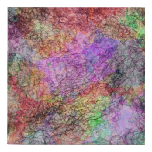 Colorful Mists Abstract Pink Purple Green Gray Faux Canvas Print