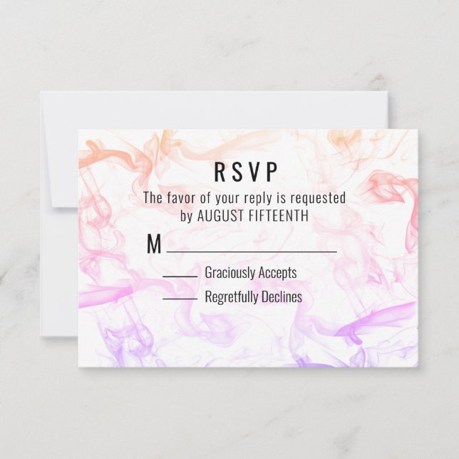 Colorful Misty Smoke RSVP Card (Front)