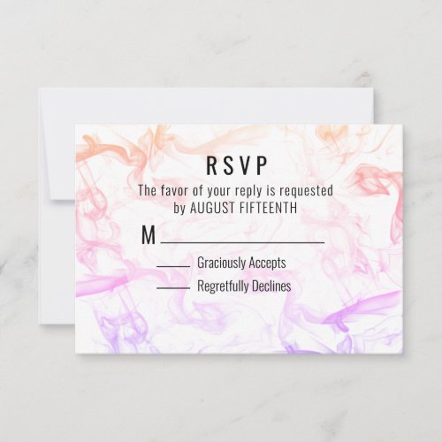 Colorful Misty Smoke RSVP Card