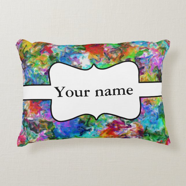 Colorful mix abstract design accent pillow (Front)