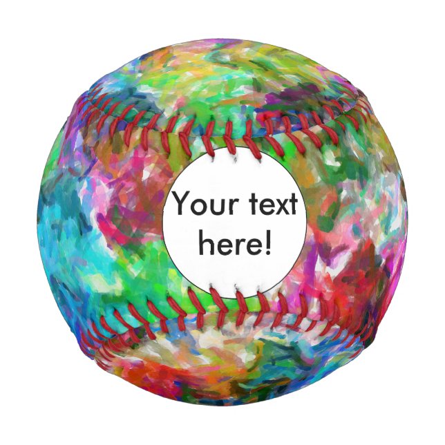 Colorful mix abstract design baseball (Front)