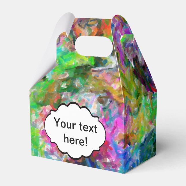 Colorful mix abstract design favor boxes (Front Side)