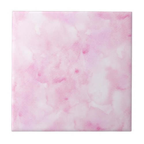 Colorful Mixed Color Pink Abstract Watercolor Ceramic Tile