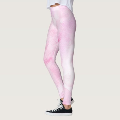 Colorful Mixed Color Pink Abstract Watercolor Leggings