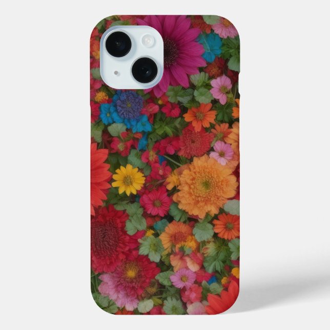 Colorful Mixed Flowers Phone Case (Back)