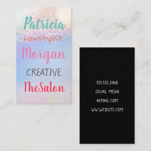 Colorful Mixed Fonts Pastel Foil Business Card