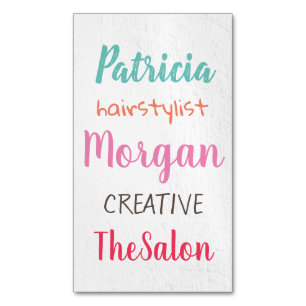 Colorful Mixed Fonts / Subtle Texture Business Card Magnet