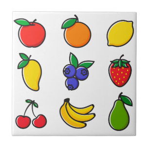 Colorful Mixed Fruit Pattern Ceramic Tile