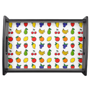 Colorful Mixed Fruit Pattern Serving Tray
