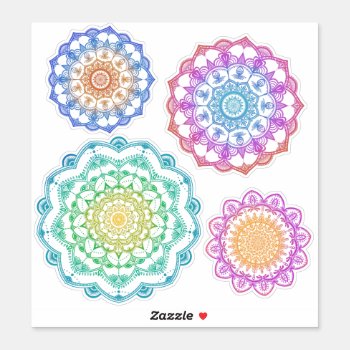 Colorful Mixed Mandala Set Sticker by Megaflora at Zazzle