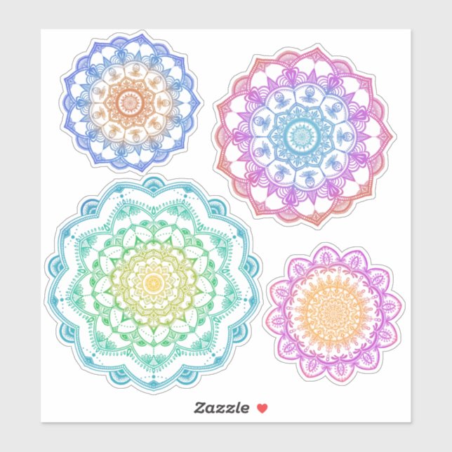Colorful Mixed Mandala Set Sticker (Sheet)