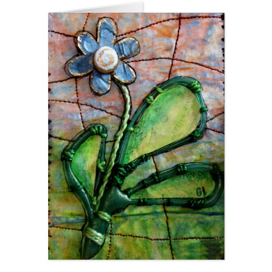 Colorful mixed media flower (Front)