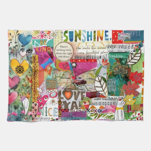 Colorful Mixed Media Inspirational Kitchen Towel