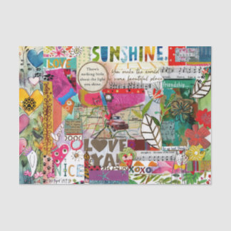 Colorful Mixed Media Inspirational  Tissue Paper