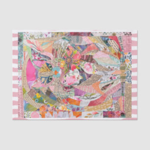 Colorful Mixed Media Paper Art Cat Tissue Paper