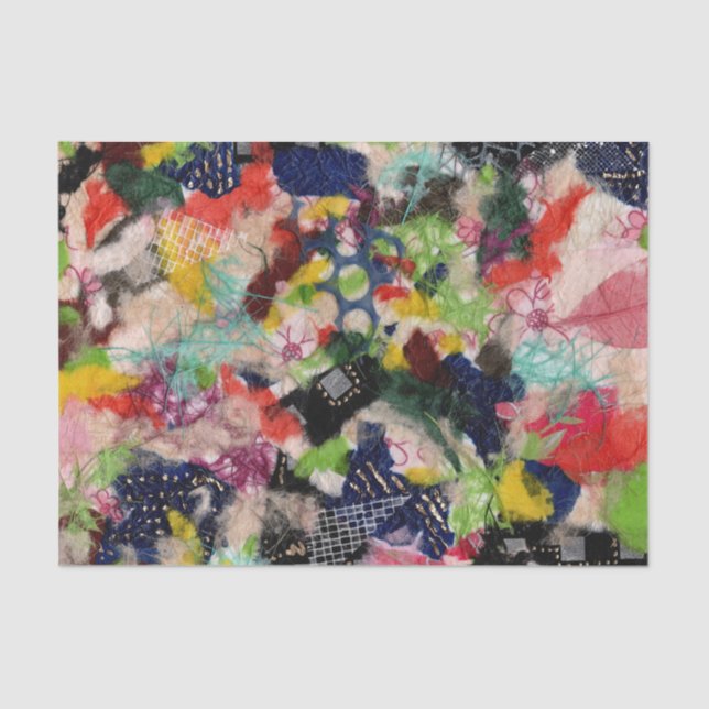 Colorful Mixed Media Pop Art Collage Tissue Paper (Front)