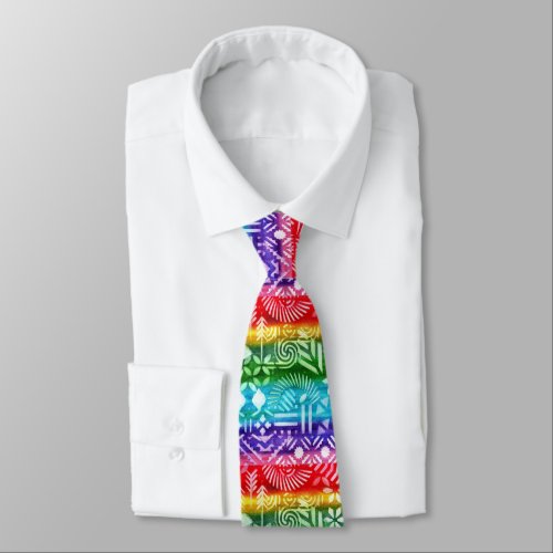 Colorful Mixed Media Rainbow Neck Tie