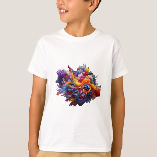 colorful mixed mesh T_Shirt