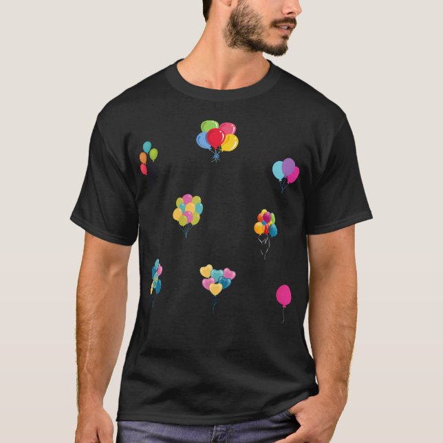 Colorful Mixed Party Balloons. Multicolor Balloons T-Shirt (Front)