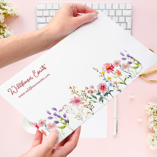 Colorful Mixed Watercolor Wildflowers Envelope Mailers