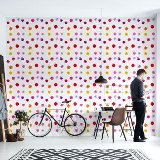 Colorful Mixed Wildflower Ditsy Floral Wallpaper