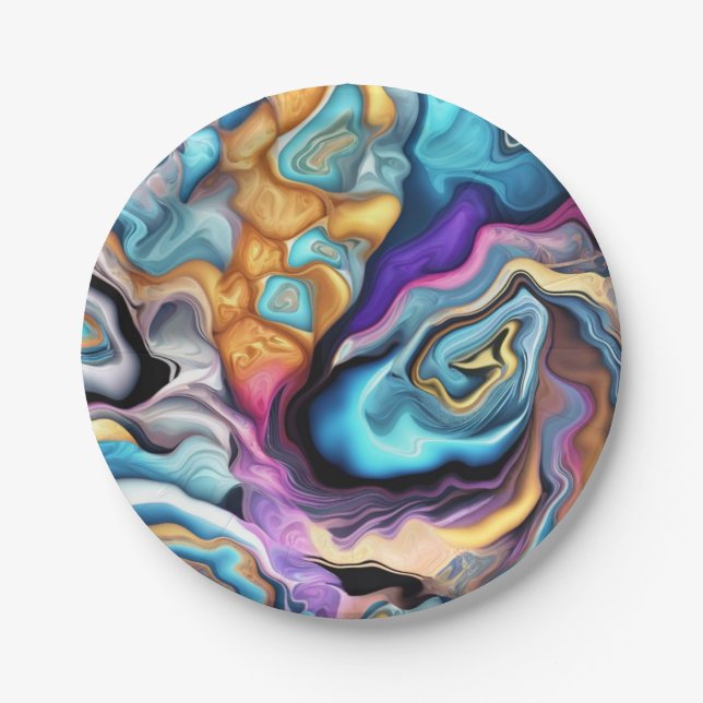 Colorful Mixture  Paper Plates (Front)