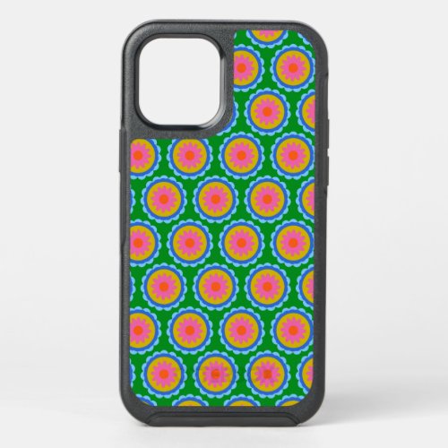 Colorful Mod 60s Bright Flower Mandala Pattern  OtterBox Symmetry iPhone 12 Case