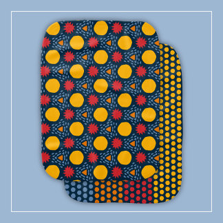 Colorful Mod Abstract Shapes and Polka Dot Stripes Baby Burp Cloth