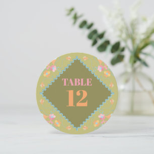 Colorful Mod Embroidery Save the Date Invitation