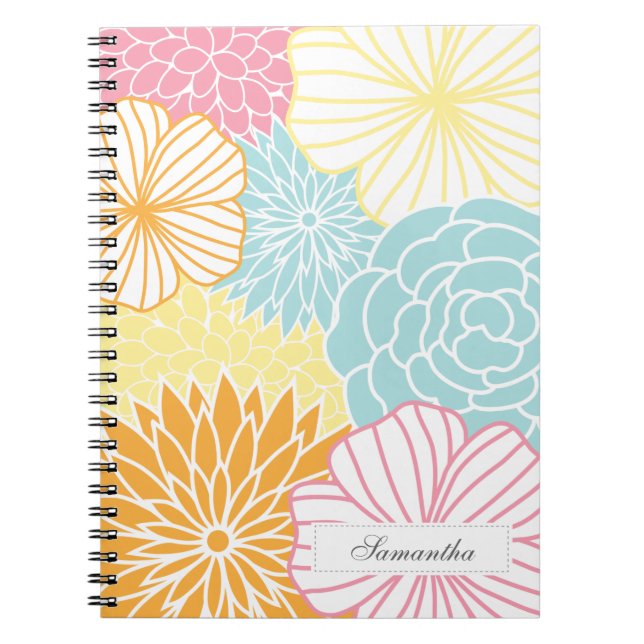 Colorful Mod Florals Notebook (Front)