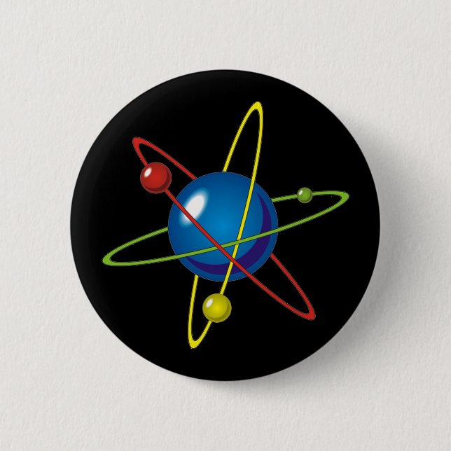 Colorful Model of the Atom Button (Front)