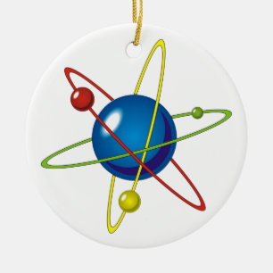 Colorful Model of the Atom Ceramic Ornament
