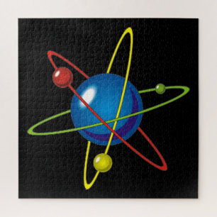 Colorful Model of the Atom Jigsaw Puzzle