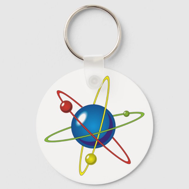 Colorful Model of the Atom Keychain (Front)